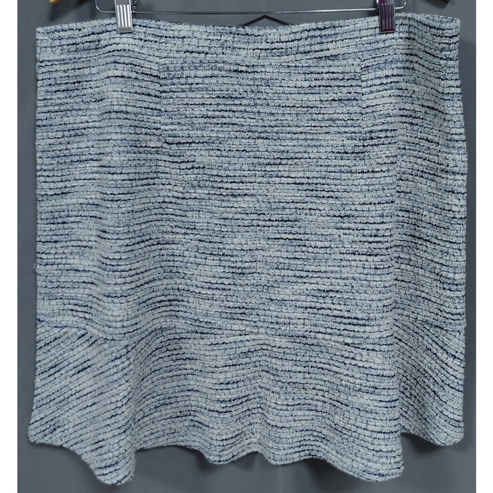 Loft Fibres Gray A-Line Mini Heathered Skirt Women Size Xl View 2